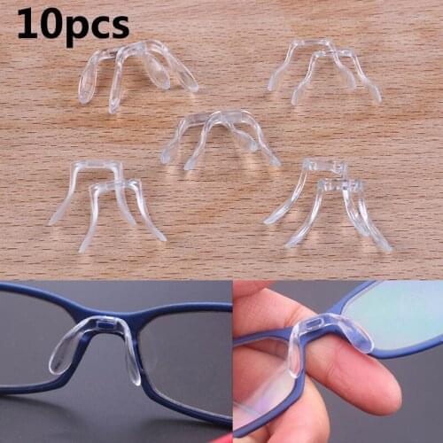 10Pcs Glasses Nose Pads Adhesive Silicone Nose Pads Non-slip White Thin Nosepads For Glasses Eyeglasses Sunglasses