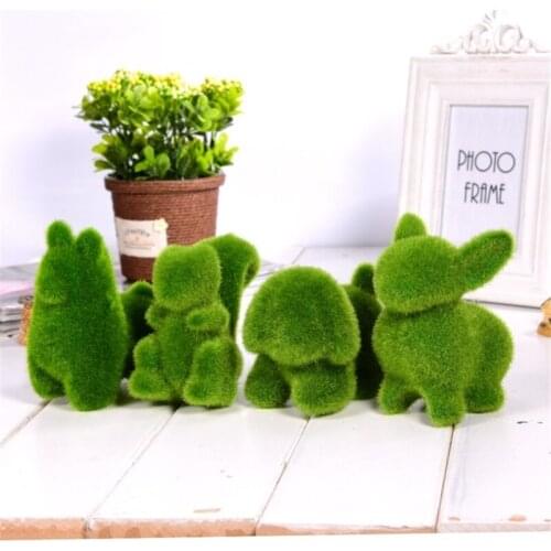 Novelty Handmade Artificial Turf Grass Animal Easter Rabbit Home Office Ornament Room Office Decor Easter Bunny Handiwork Gift