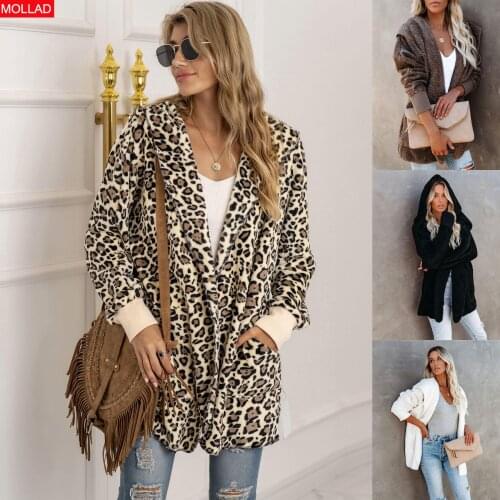 2021 Autumn and Winter European and American New Womens Clothes Fashion Leopard Plush Coat Outerwear