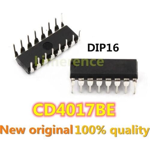 10PCS CD4017BE DIP16 CD4017 CD4017B DIP-16 HEF4017BP TC4017BP CD4017CN HD14017BP 4017 New and Original IC Chipset