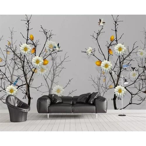 Beibehang Custom 3D Wall Mural Wallpaper Home Decor flowers and birds Landscape 3D Photo wallpaper For Living Room Bedroom