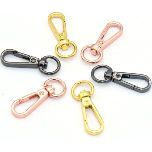 10mm Gold Swivel Snap Hooks Swivel Clasp Push Gate Hook Lanyard Clasp Trigger Clasps Swivel Snap Hooks for key or backpack