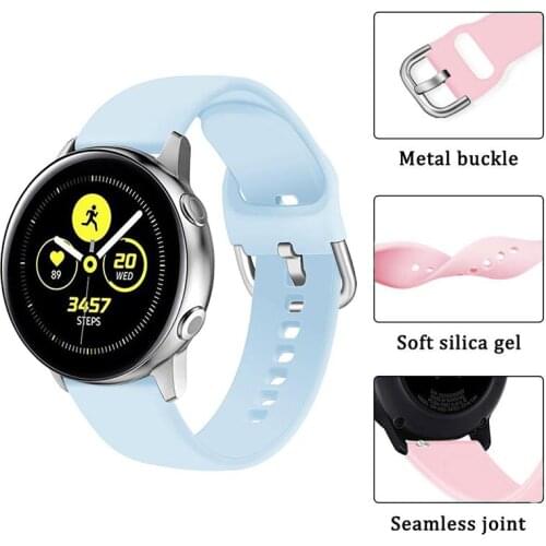 20mm 22mm Silicone Strap for Samsung Galaxy Watch Active 2 40mm 44mm Sport Watchband for Gear S3 Amazfit bip bracelet Wriststrap