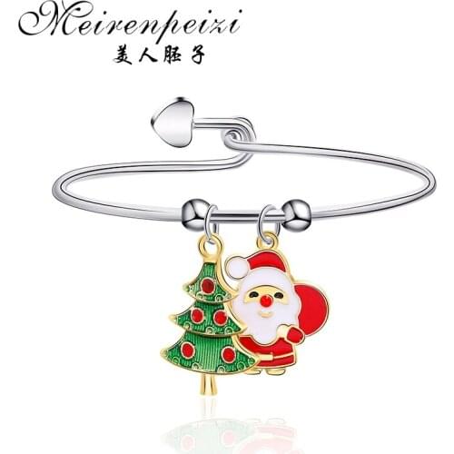Xmas Christmas Gift For Woman Chrismas Santa Claus Bracelet Pendant Merry Christmas 2019 Decoration Happy New Year