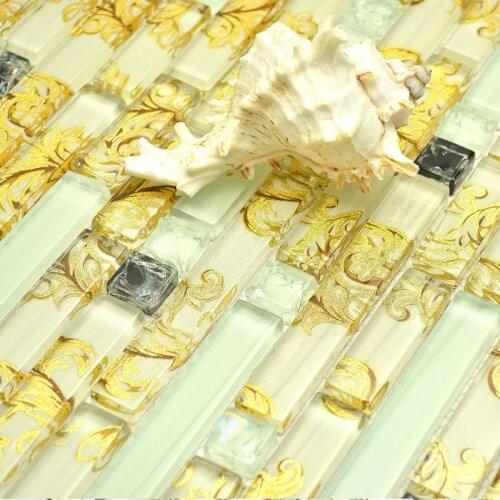 White mixed yellow glass & metal diamond mosaic tiles rectangle for dining room wall tiles kitchen backsplash bathroom shower