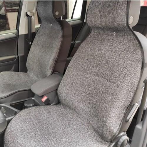 Universal Size Flax Car Seat Cover Four Seasons Front Rear Linen Fabric Cushion Breathable Protector Mat Pad Auto Accessories