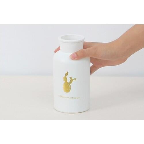 1PC Nordic Design Frosted Glass Vase Flower Vase with Gold Paiting Home Decor Tabletop Vase Hydroponic Container JL 265