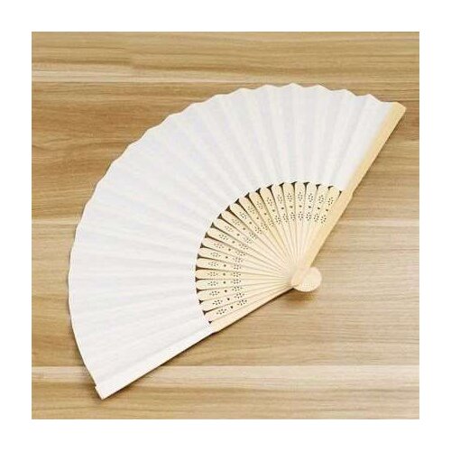 Blank paper fan plain child painting white color folding fan kindergarten handmade material