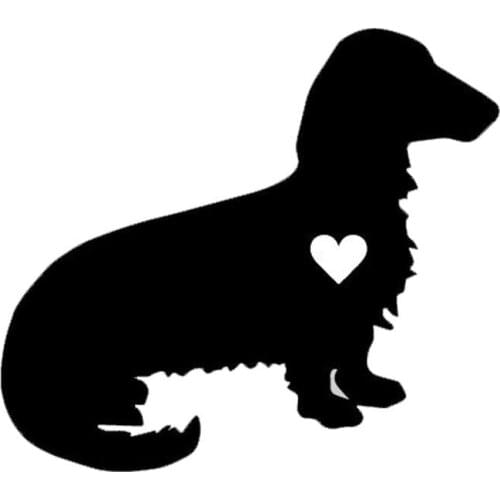15.2*13.5CM Dachshund Dog Car Stickers Lovely Vinyl Decal Car Styling Truck Accessories Black/Silver S1-0741