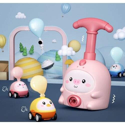 Air Aerodynamic Inertia Fly Launcher Tower Balloon Power Cars Puzzle Education Toys Science Experiment Children Gift For Kid Boy
