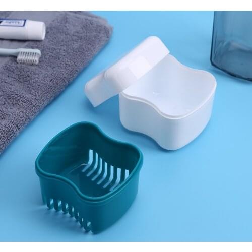 Dental Health Dentures Retainer Mouthguards Storage Box Cleaning Teeth Case Container for Travel Denture Boxs
