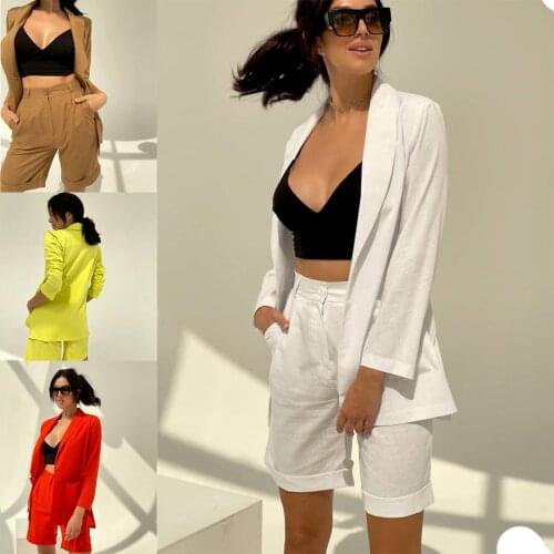 Bright Green Mother Of The Bride Pants Suits Summer Short Women Business Formal Work Blazer Suit 2 Pieces