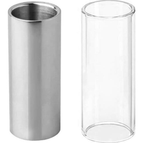 2pcs Guitar Finger Slide Kit with Glass Slide Stainless Steel Slide for Guitar Bass guitar accessories
