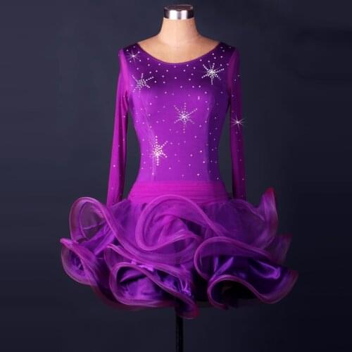 2015 New arrival Latin dance costume sexy spandex long sleeves latin dance dress for women latin dance dresses S-4XL