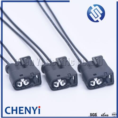2Pin Injector Auto Connector 90980-11246 7283-8226-30 For 2JZ-GE SC300 RX7 S6 Toyota Matrix Lexus Hyundai Mazda with 15cm 18AWG