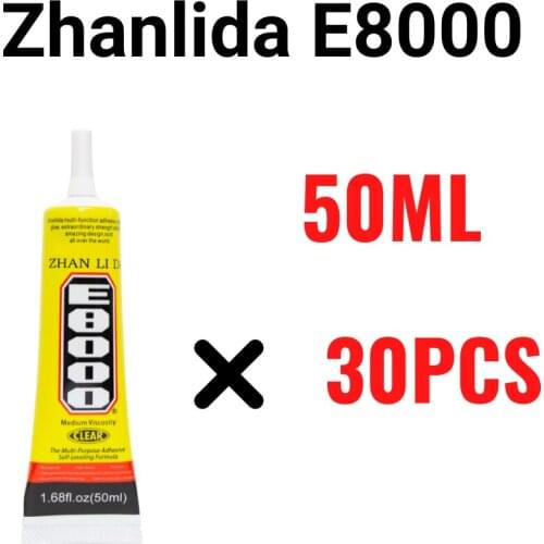 30PCS Pack Zhanlida 50ML E8000 Clear Contact Adhesive Toys Diamond Flower Ornaments Handicrafts Glue
