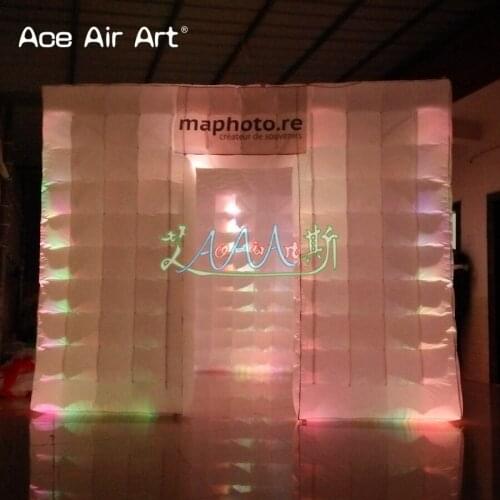 3x3x2.5m pop up square cube inflatable photo booth,party tent with best light system and free logo For Reunion France