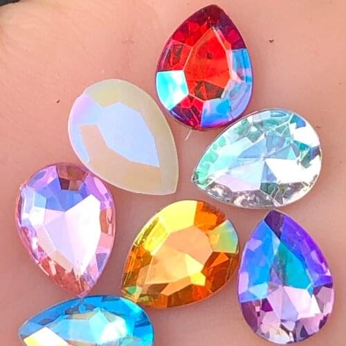 40Pcs 13*18mm Pear Flatback Acrylic Wedding/Clothes Wedding Art Decoration DIY