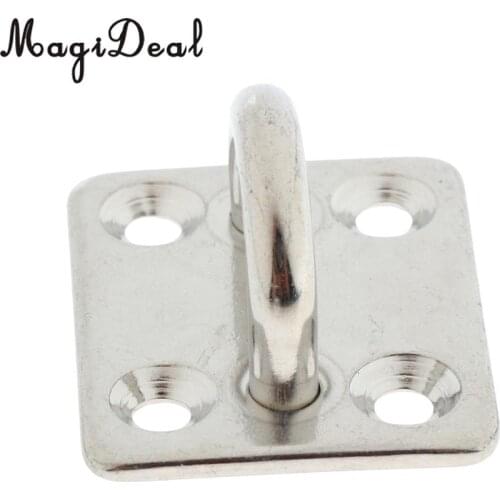 5mm 304 Stainless Steel Pad Eye Plates,Marine Hardware Staple Hook Loop for Swings Hammocks Boat Rigging