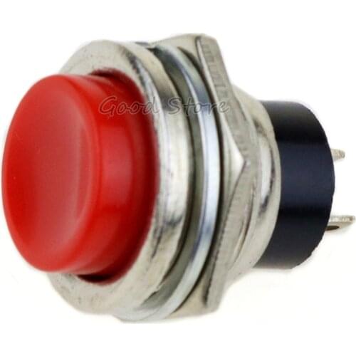 5PCS Momentary SPST NO Red Round Cap Push Button Switch AC 125V 3A JS