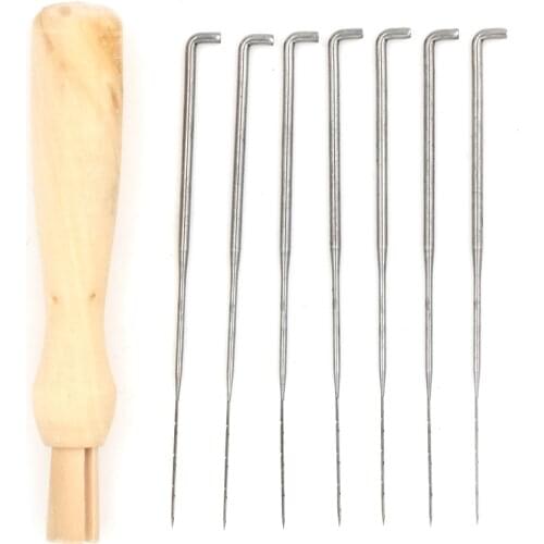 8pcs/set Practical Needle Felting With Wooden Handle Starter Wool Felt DIY Tool Craft Middle Size Handmade Sewing Tools