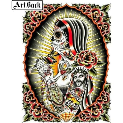 Needlework 5d diy diamond painting woman skull flower full square drill diamond mosaic new arrival home decoration gift ARD370