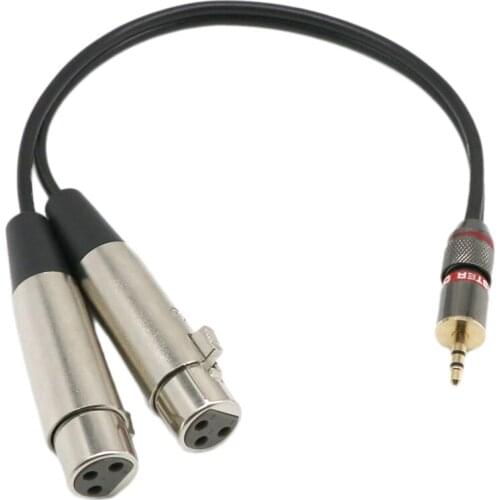 Audio Cable 1/8 "Jack 3.5 Mm to Double XLR Female Y Stereo Microphone