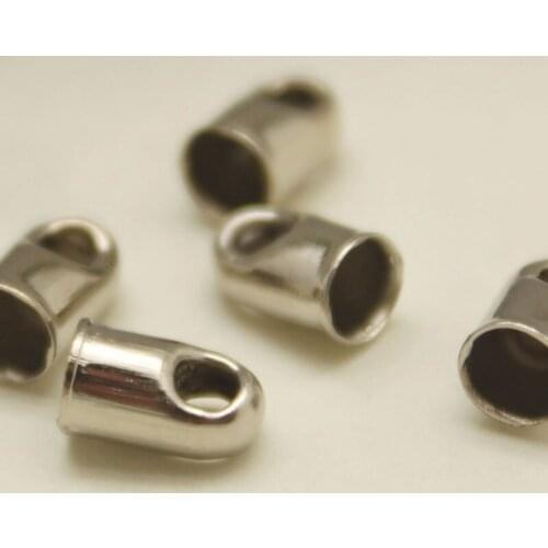 FREE SHIPPING 500pcs Silver Rhodium Plated Clasps Leather Decorative Rope Ending Buckle Beads Caps Jewelry Accessories PJ-23