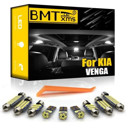 BMTxms 9Pcs Canbus Error Free For KIA VENGA 2009 2010 2011 2012 2013 2014 2015 2016 Vehicle LED Interior Dome Trunk Light