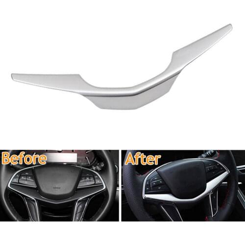 Car Steering Wheel Cover Trim Chrome Moulding Insert Car-Styling Sticker For 2016 2017 Cadillac XT5 CT6 Decor Car Accessories
