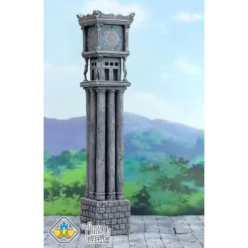 Action Resin clock grey Saint Seiya Myth Cloth Resin scene animated version of the sanctuary bell tower fire