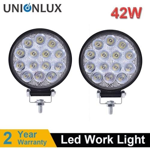2PCS 4 Inch 42W Offroad Car LED Work Light Spotlight Flood Spot Beam Drive Lamp For JEEP UAZ 4x4 Car 4WD Boat SUV ATV Truck