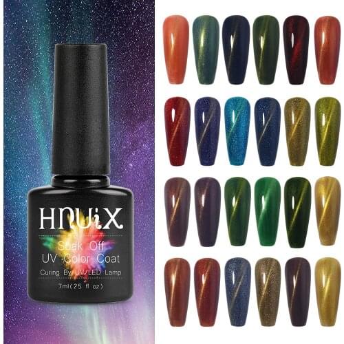 HNUIX 7.5ml Nail Polish Magnet Cat Eye Set Soak Off Semi Vernis Permanant Holographic Glitter Gel Lacuqer UV LED Varnish