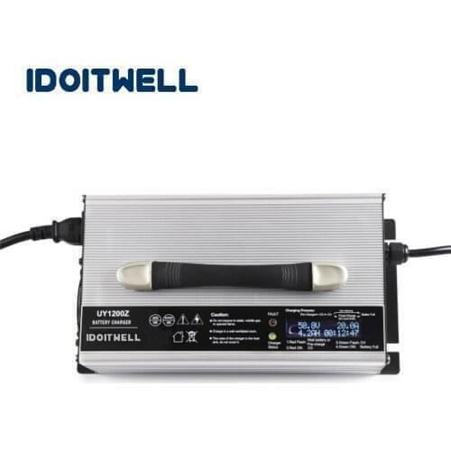 Customized 1200W series automatic battery charger 48V 19A LCD display battety charger with Overcharge protection smart charger