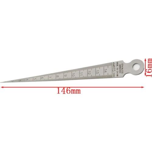 Stainless steel 1-15mm Gauge Aperture Scale Wedge Feeler For Drill Hole Taper Sheet Metal Repair Tools MetricAndInch