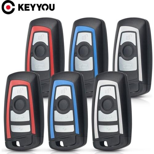KEYYOU For BMW CAS4 F 3 5 7 Series E90 E92 E93 X5 Car Key Case Insert Key Blade 3/4 Buttons Smart Remote Key Shell Case Fob