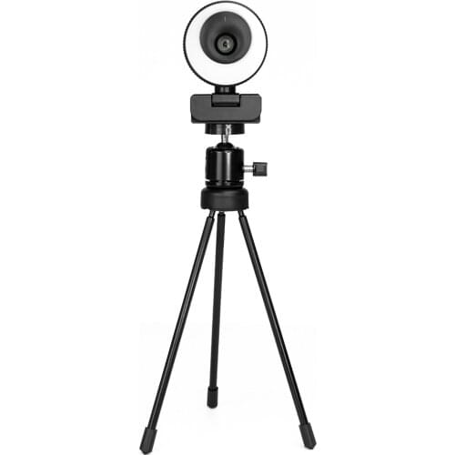 60FPS Webcam Ring Light Full HD 1080P Web Camera With Microphone Computer PC Webcamera Lamp with Tripod Stand Autofocus Web Cam