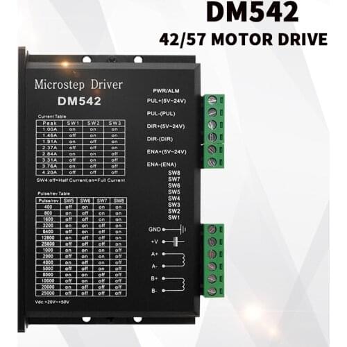 DM542 stepper motor controller 2-phase digital stepper motor driver 18-48 VDC Max. The 42/57 series stepper motor is 4.2A