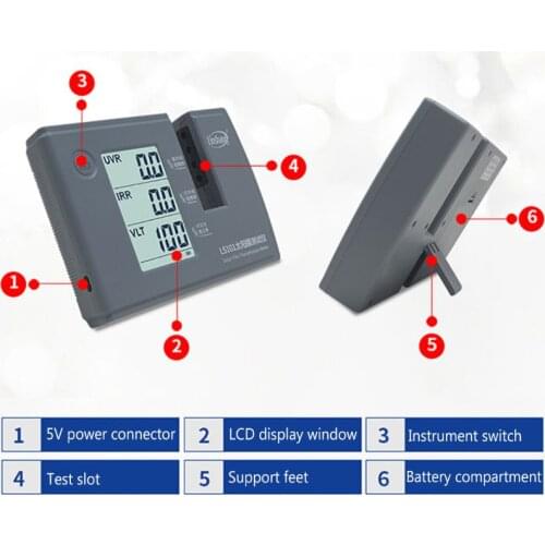 LS101 Window Tint Glass Solar Film Transmission Meter Ultraviolet Infrared Rejection Rate UVR IRR VLT Tester
