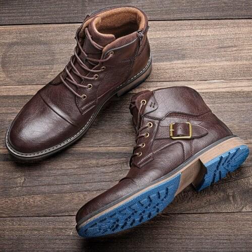 Men Ankle boots Size 7-13 WOOTTEN brand 2021 comfortable fashion Leather Boots for men #AL602