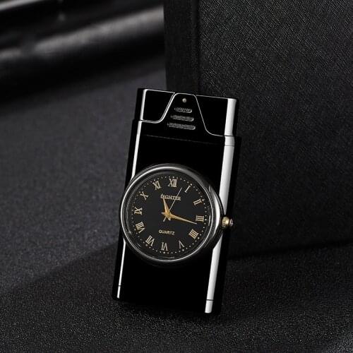 Unusual Watch Jet Torch Turbo Gas Lighter Windproof Cigar Cigarette Metal Lighter Inflated Gasoline Butane Gadgets For Men