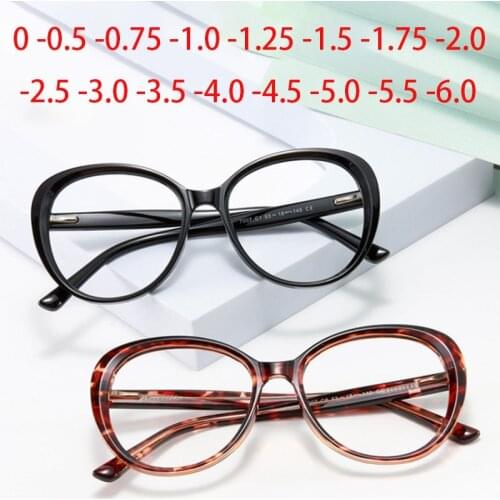 Big Frame Oval Nearsighted Glasses Women Literary Transparent Short Sighted Eyeglasses Diopter 0 -0.5 -1.0 -1.5 -2.0 -3.0 To -6