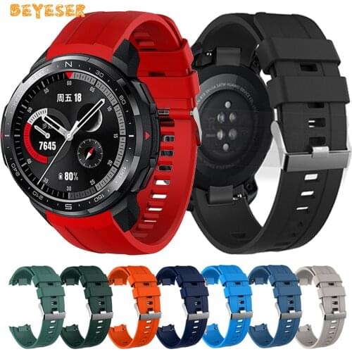 Fashion Colorful Durable 22mm Silicone Strap For Honor Watch GS Pro Wristband Replacement Soft Sport Bracelet Correa Accessories