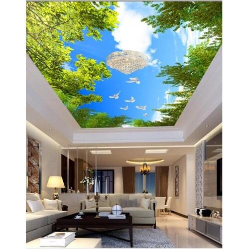 Blue sky ceiling living room bedroom papel parede mural wallpaper Landscape wallpaper murals Home Decoration