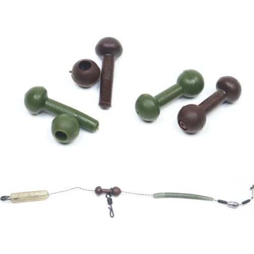 10pcs Carp Fishing Chod Heli Beads Rig Swivel Accessories Terminal Tackle color Brown Green