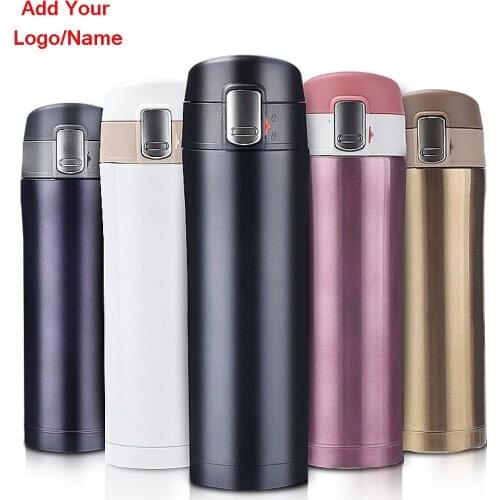 Custom logo Stainless Steel Double Wall Insulated Thermos Cup Vacuum Flask Coffee Mug Travel Drink Bottle Home Office Thermocup