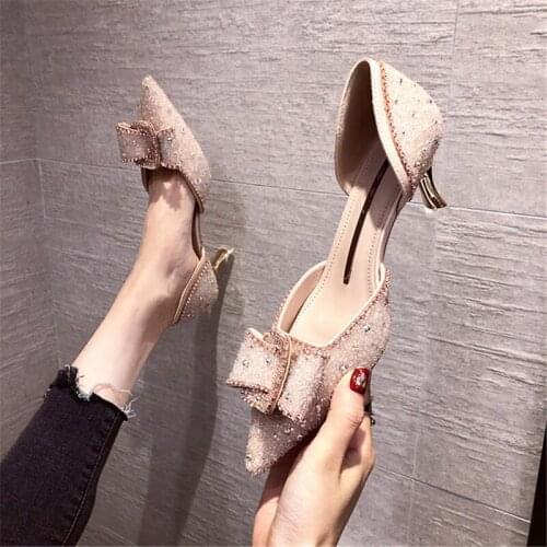 Fashion New High Heels Women Pumps Sexy Pointed Toe Slip-on Wedding Party Brand Thin Heels Buckle Strap Shoes for Womens 2021