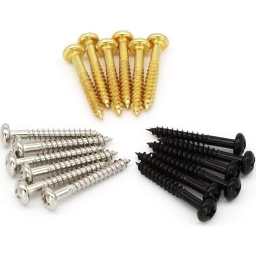 NEW 20PCS Vintage Round Phillips Head Guitar Bridge Mounting Screws 3.5x25mm for Electric Guitar,Chrome/Black/Gold Available