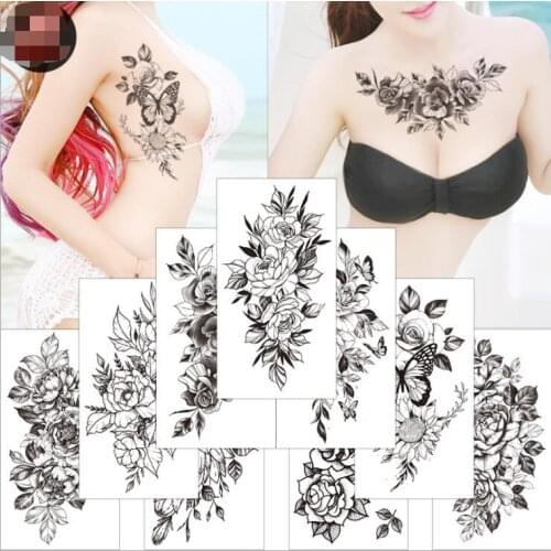 Temporary women´s tattoo Flower Flower Sexy Body Art Body Paint Waterproof Fake Tattoo Tiger Male and Female Tattoo Stickers
