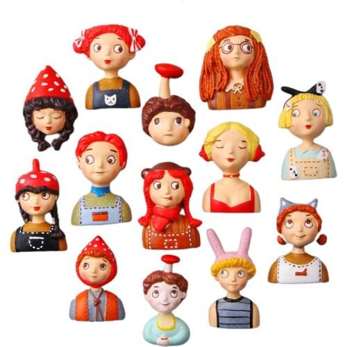 1PC Cute Cartoon Boy Girl Refrigerator Magnetic Sticker Resin Fridge Magnets Home Ornament Decoration Kids Gift